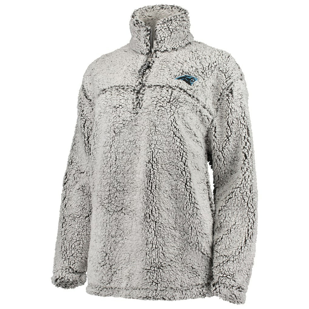 Carolina Panthers G-III 4Her by Carl Banks Women's Sherpa Quarter-Zip Pullover Jacket - Gray Pullover