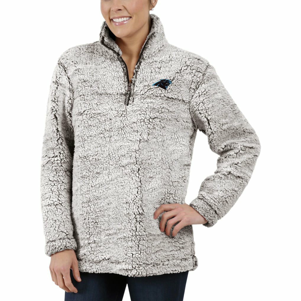 Carolina Panthers G-III 4Her by Carl Banks Women's Sherpa Quarter-Zip Pullover Jacket - Gray Pullover