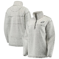 Philadelphia Eagles Women's Sherpa Quarter-Zip Pullover Jacket - Gray Pullover