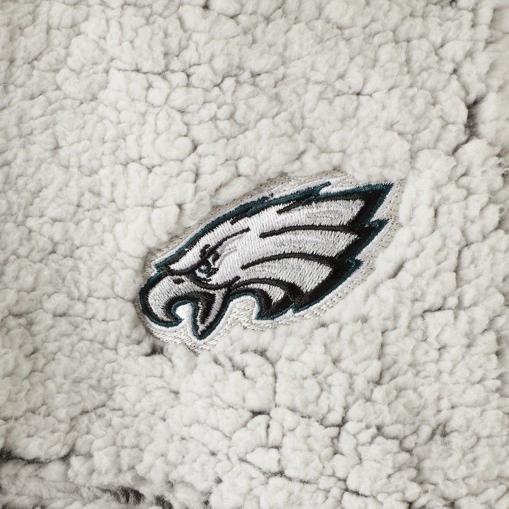 Philadelphia Eagles Women's Sherpa Quarter-Zip Pullover Jacket - Gray Pullover