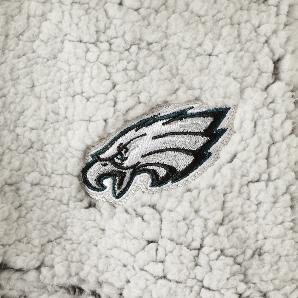 Philadelphia Eagles Women's Sherpa Quarter-Zip Pullover Jacket - Gray Pullover
