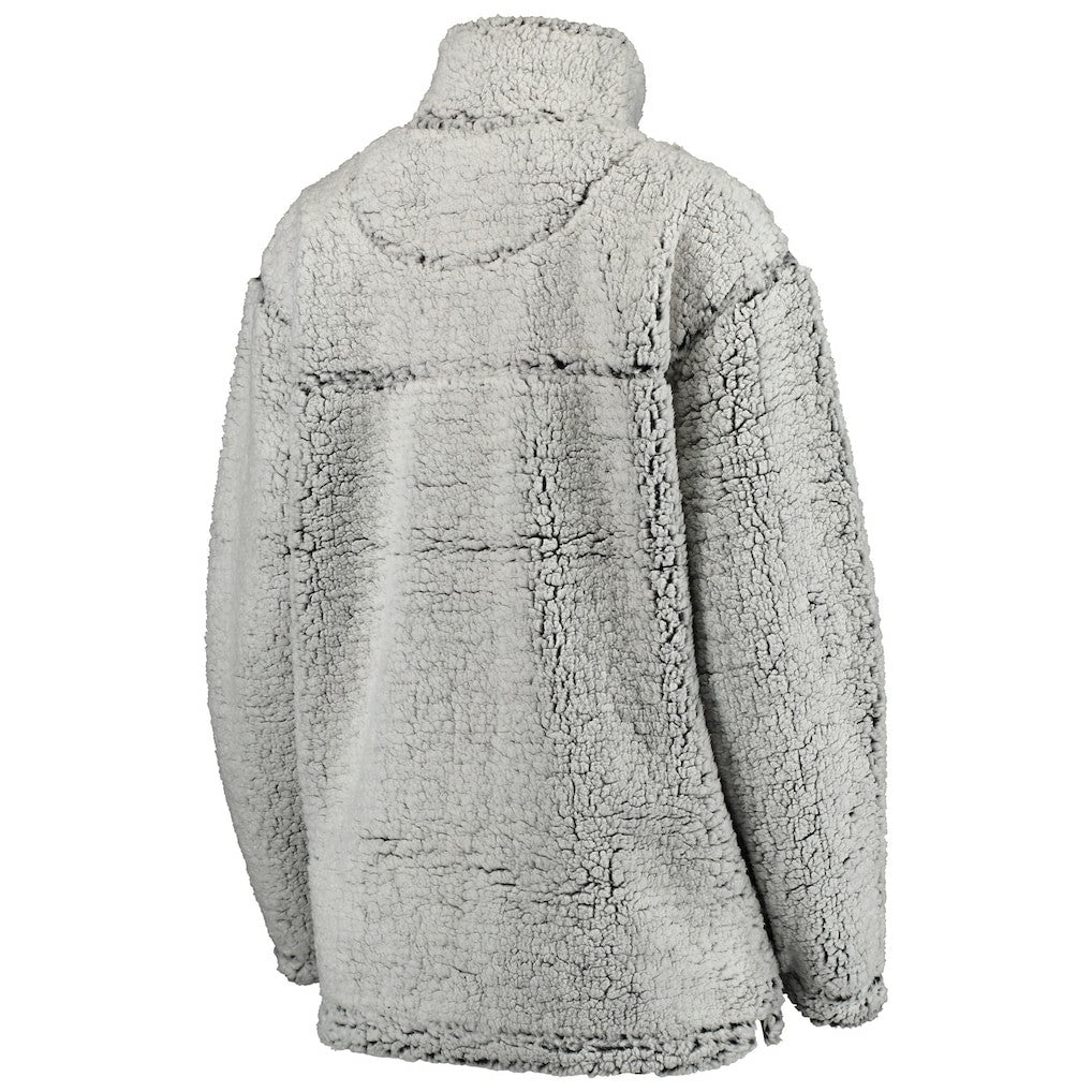 Kansas City Chiefs Women's Sherpa Quarter-Zip Pullover Jacket - Gray Pullover