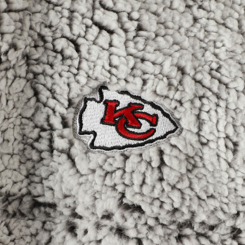 Kansas City Chiefs Women's Sherpa Quarter-Zip Pullover Jacket - Gray Pullover