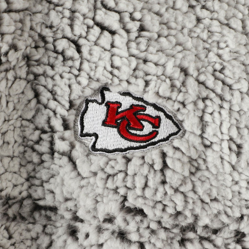 Kansas City Chiefs Women's Sherpa Quarter-Zip Pullover Jacket - Gray Pullover