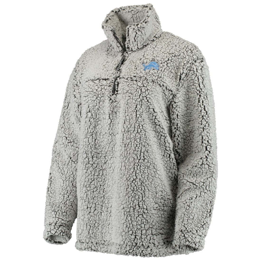 Detroit Lions Women's Sherpa Quarter-Zip Pullover Jacket - Gray Pullover