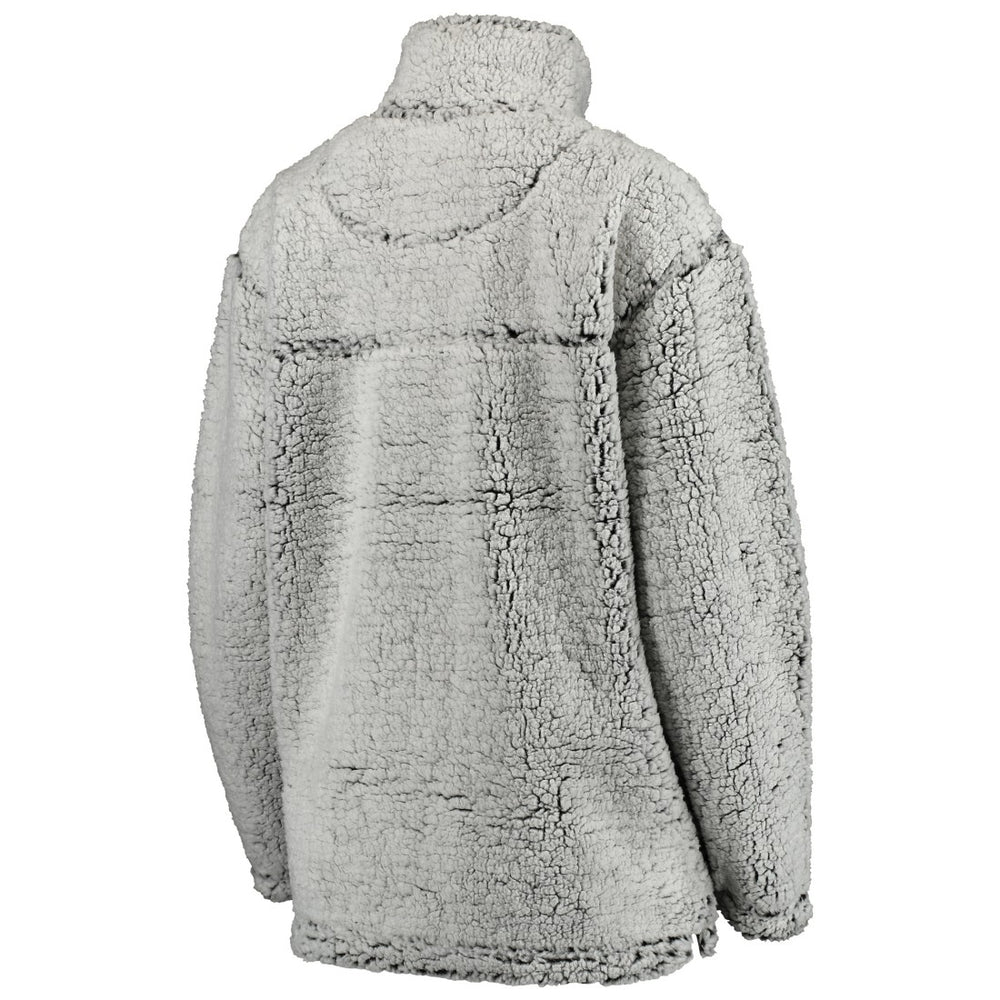 Detroit Lions Women's Sherpa Quarter-Zip Pullover Jacket - Gray Pullover