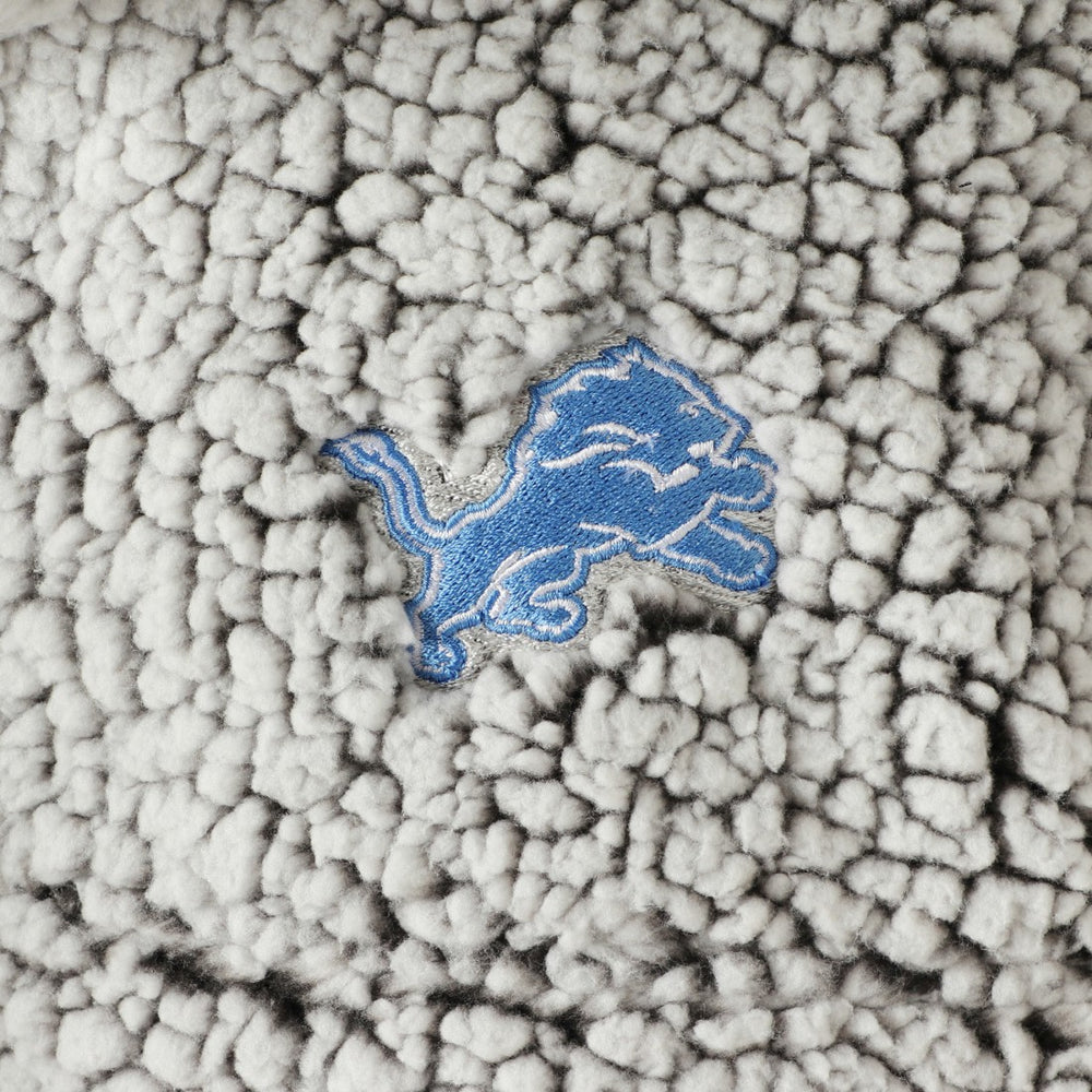 Detroit Lions Women's Sherpa Quarter-Zip Pullover Jacket - Gray Pullover