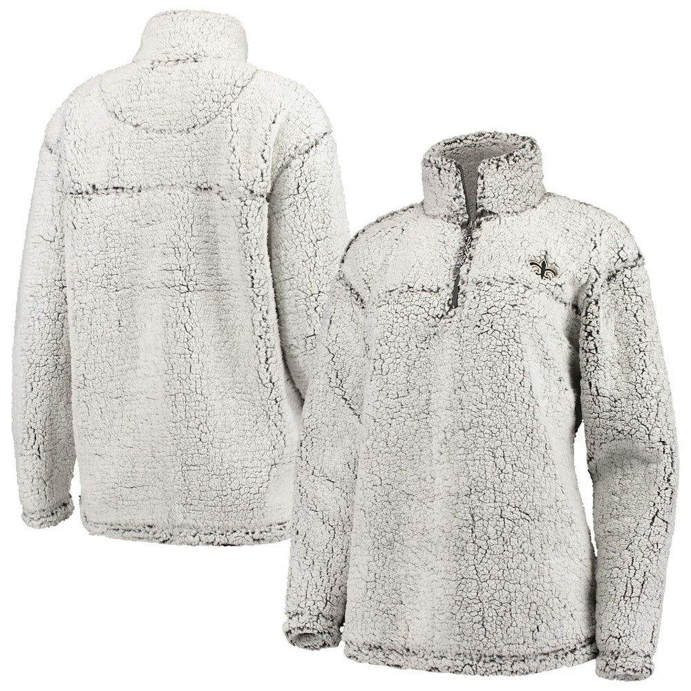 New Orleans Saints G-III 4Her by Carl Banks Women's Sherpa Quarter-Zip Pullover Jacket - Gray Pullover