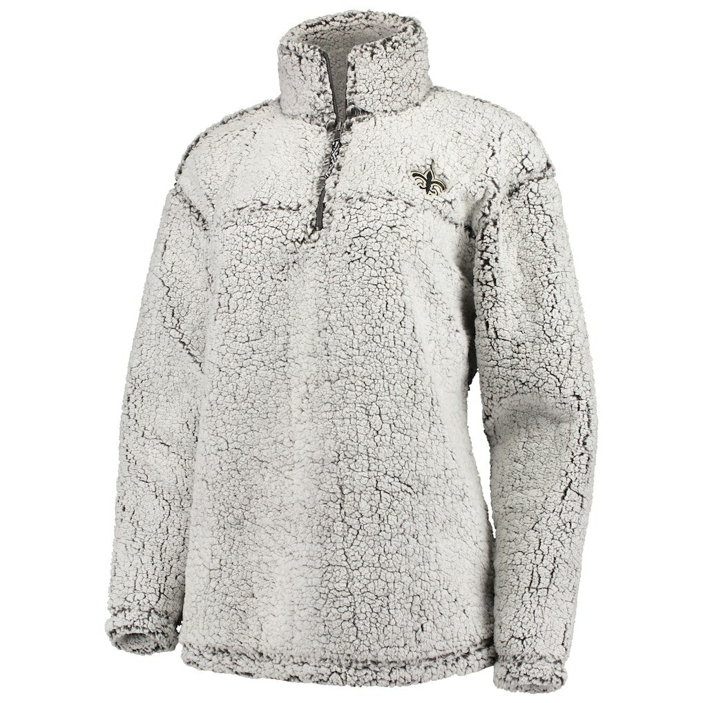 New Orleans Saints G-III 4Her by Carl Banks Women's Sherpa Quarter-Zip Pullover Jacket - Gray Pullover