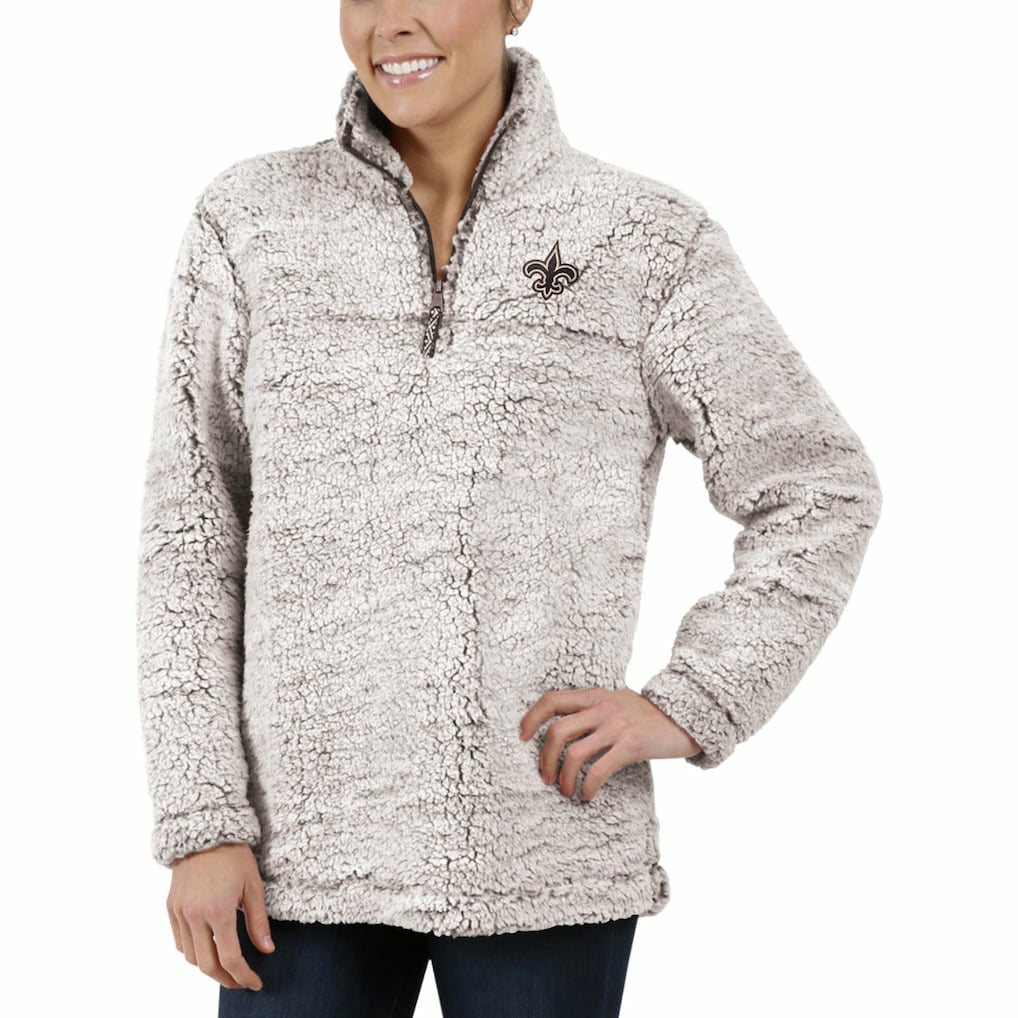 New Orleans Saints G-III 4Her by Carl Banks Women's Sherpa Quarter-Zip Pullover Jacket - Gray Pullover