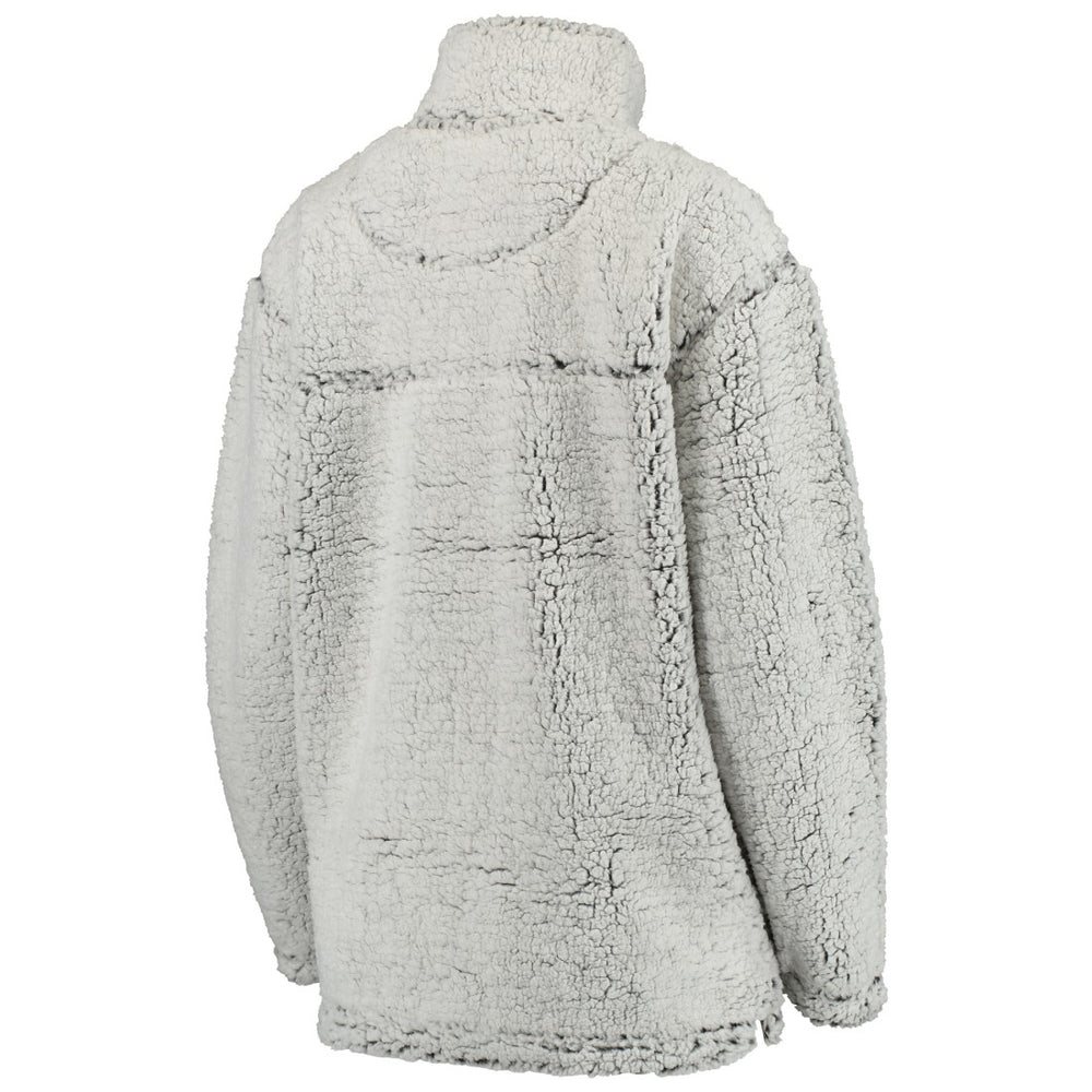Green Bay Packers Women's Sherpa Quarter-Zip Pullover Jacket - Gray Pullover