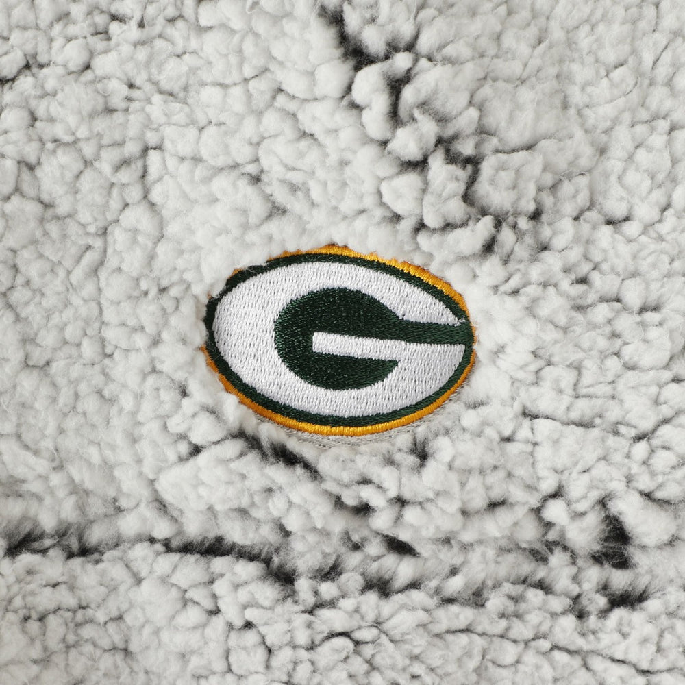 Green Bay Packers Women's Sherpa Quarter-Zip Pullover Jacket - Gray Pullover