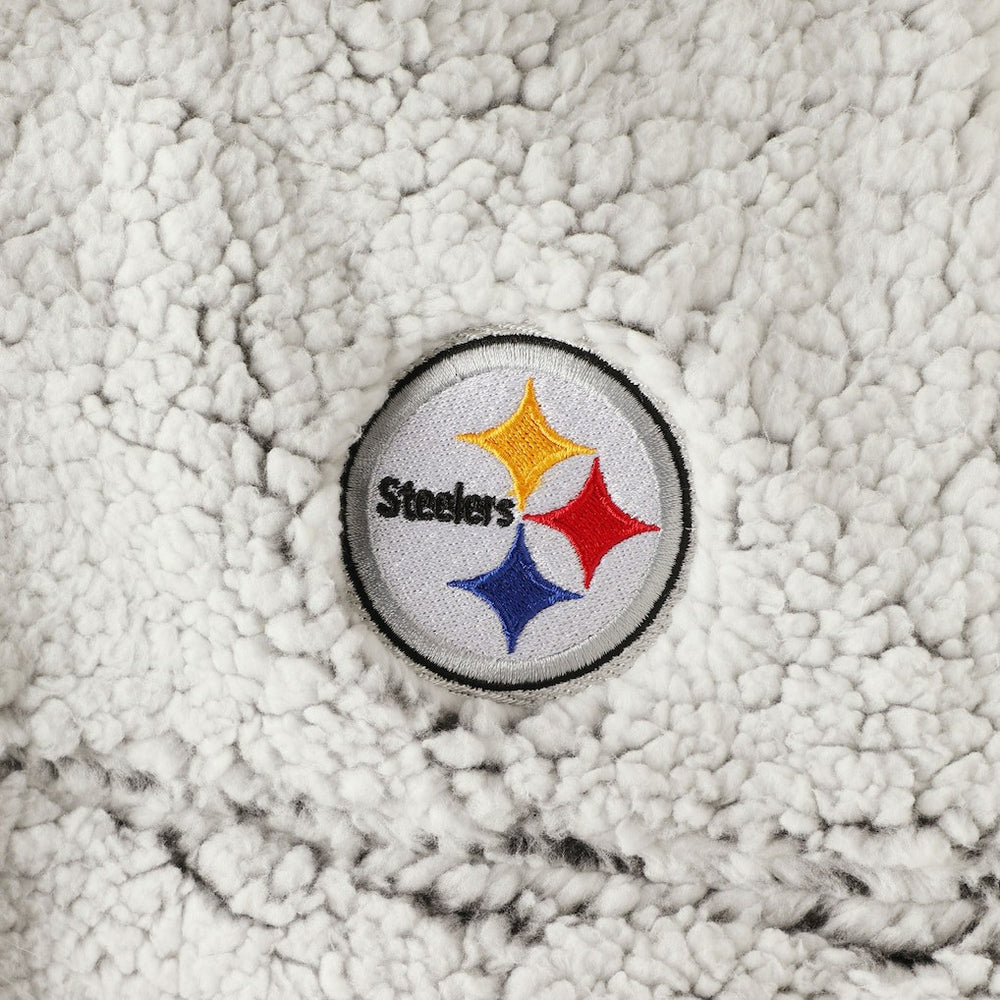 Pittsburgh Steelers Women's Sherpa Quarter-Zip Pullover Jacket - Gray Pullover