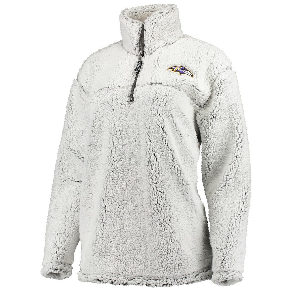 Baltimore Ravens G-III 4Her by Carl Banks Women's Sherpa Quarter-Zip Pullover Jacket - Gray Pullover