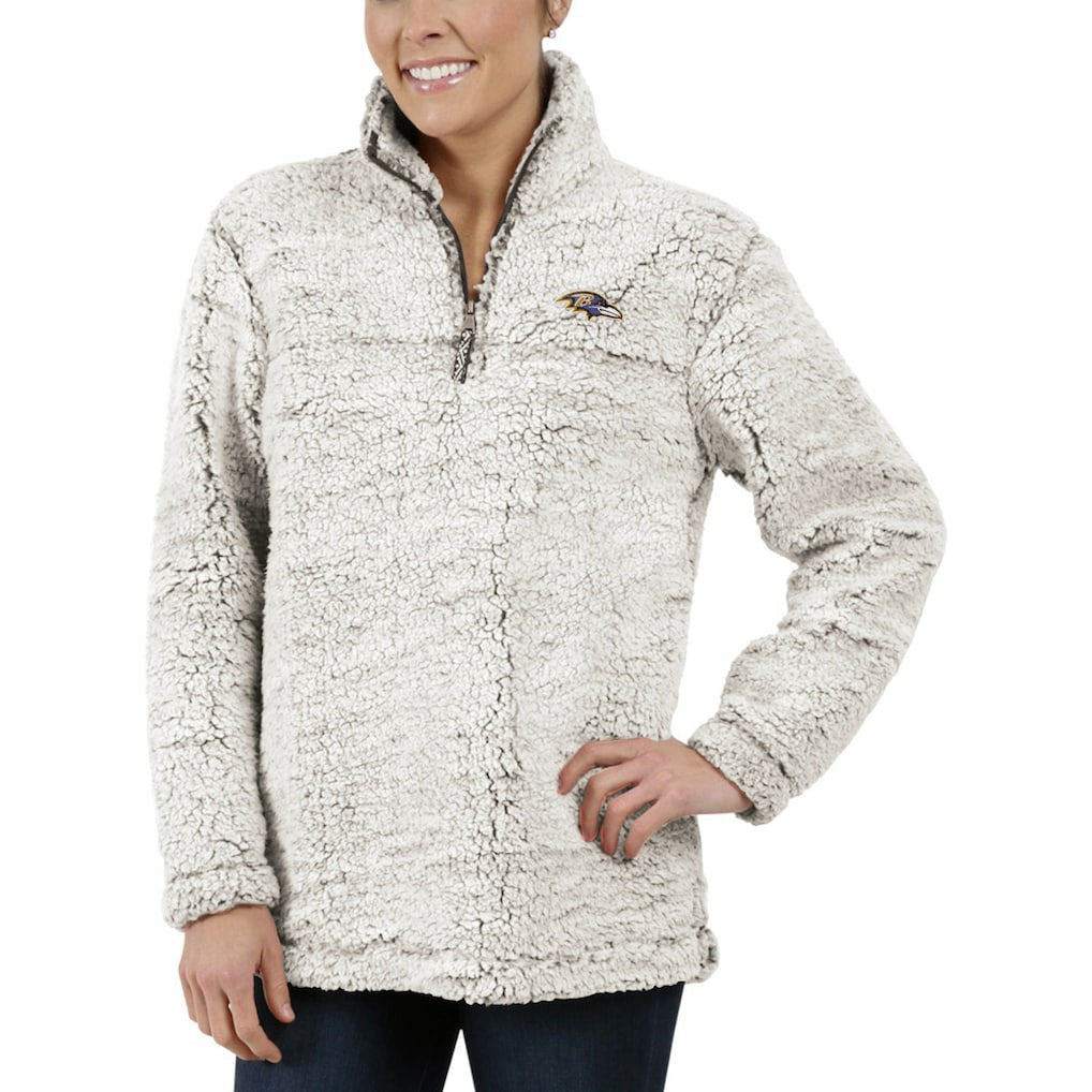 Baltimore Ravens G-III 4Her by Carl Banks Women's Sherpa Quarter-Zip Pullover Jacket - Gray Pullover