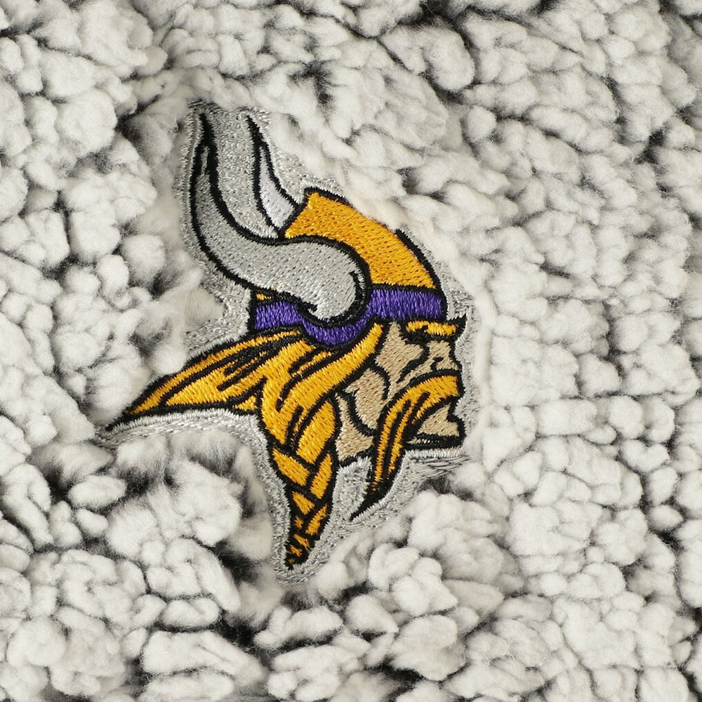 Minnesota Vikings Women's Sherpa Quarter-Zip Pullover Jacket - Gray Pullover