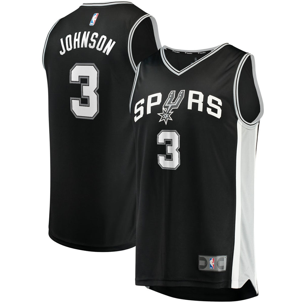 Keldon Johnson San Antonio Spurs Fast Break Replica Jersey Black Icon Edition - Fanatics