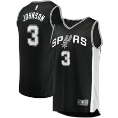 Keldon Johnson San Antonio Spurs Fast Break Replica Jersey Black Icon Edition - Fanatics