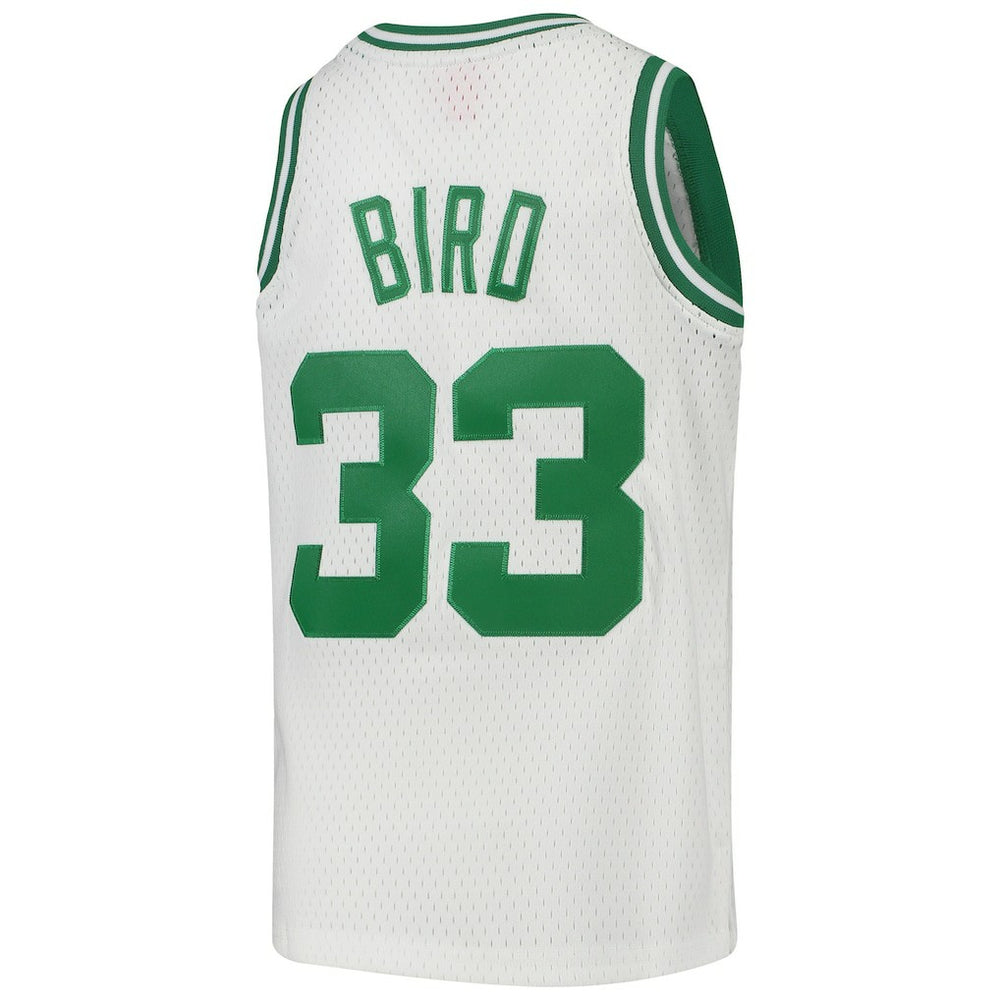 Larry Bird Boston Celtics Youth 1985-86 Hardwood Classics Swingman Throwback Jersey White - Mitchell & Ness