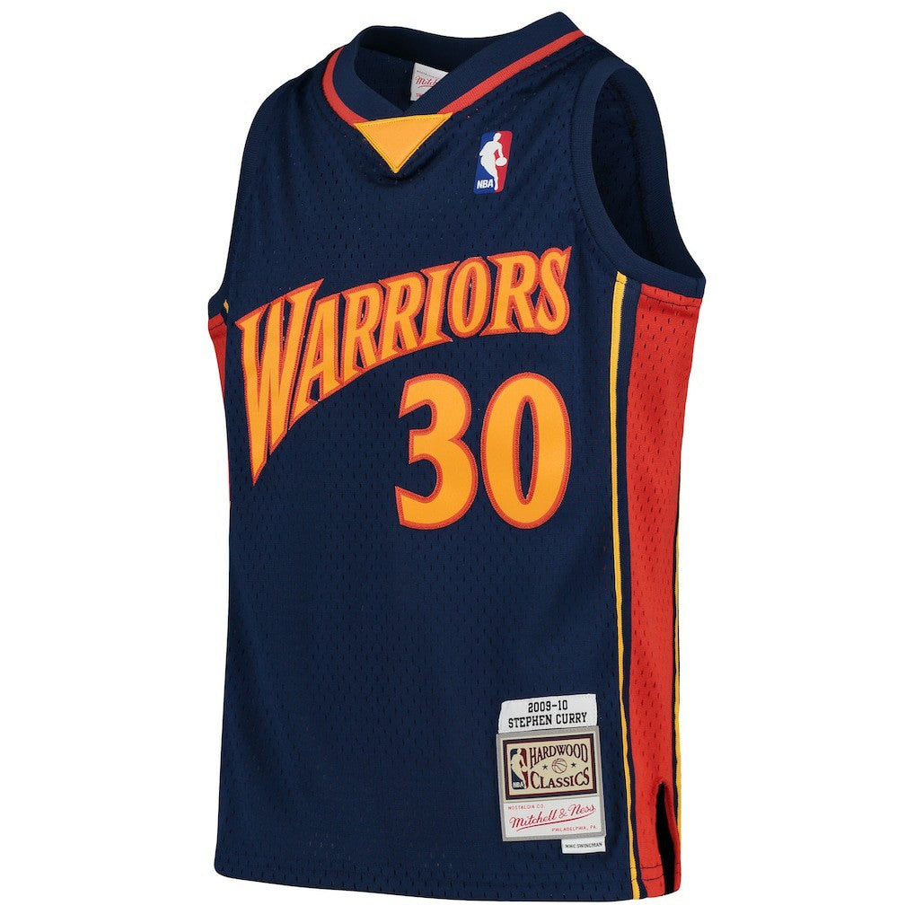 Stephen Curry Golden State Warriors Youth 2009-10 Hardwood Classics Swingman Throwback Jersey Navy - Mitchell & Ness