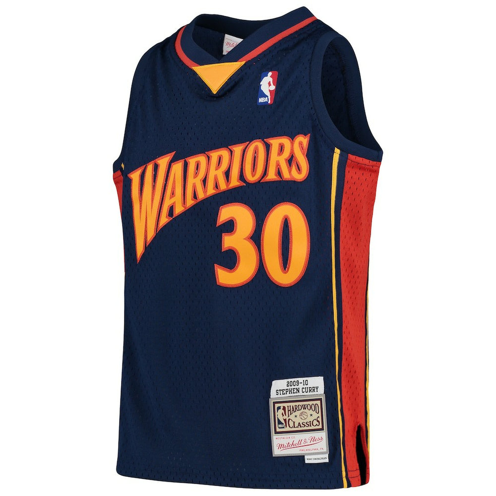 Stephen Curry Golden State Warriors Youth 2009-10 Hardwood Classics Swingman Throwback Jersey Navy - Mitchell & Ness