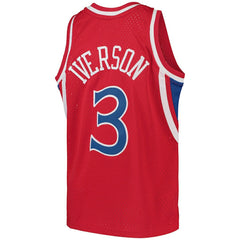 Allen Iverson Philadelphia 76ers Youth 1996/97 Hardwood Classics Swingman Throwback Jersey Red - Mitchell & Ness