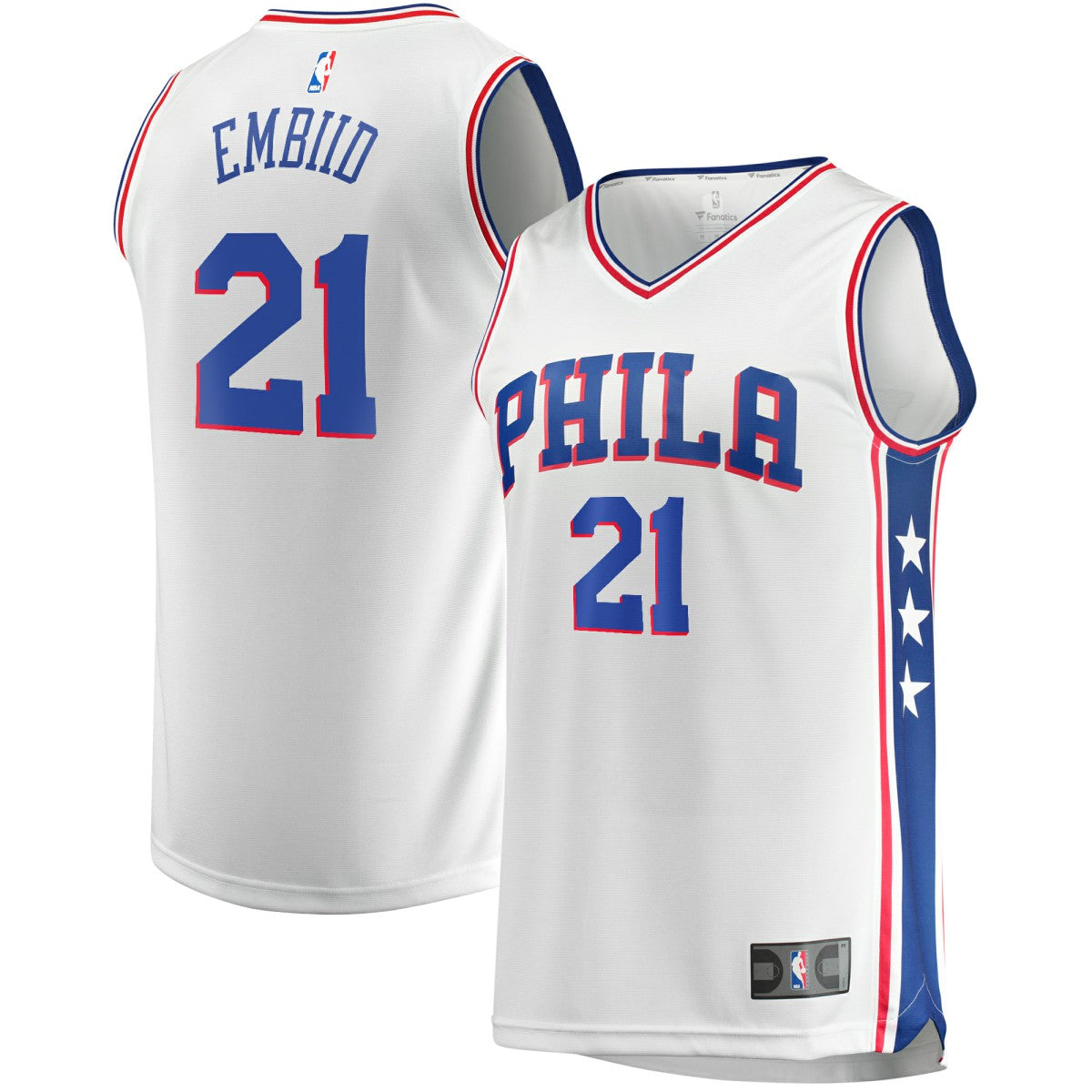Joel Embiid Philadelphia 76ers Replica Jersey Association Edition White - Fanatics