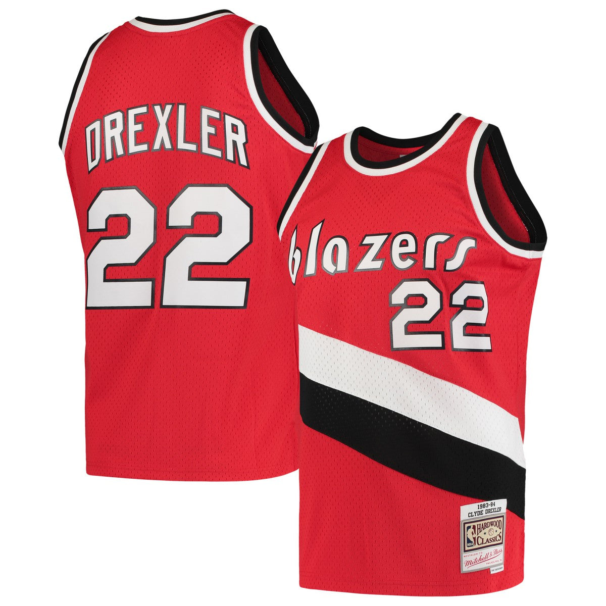Clyde Drexler Portland Trail Blazers 1983/84 Hardwood Classics Swingman Jersey Red - Mitchell & Ness