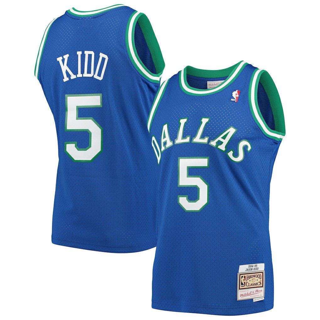 Jason Kidd Dallas Mavericks 1994/95 Hardwood Classics Swingman Jersey Blue - Mitchell & Ness