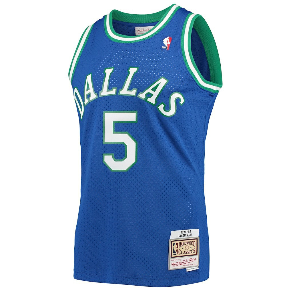Jason Kidd Dallas Mavericks 1994/95 Hardwood Classics Swingman Jersey Blue - Mitchell & Ness