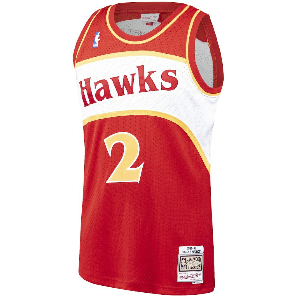 Stacey Augmon Atlanta Hawks 1991/92 Hardwood Classics Swingman Jersey Red - Mitchell & Ness