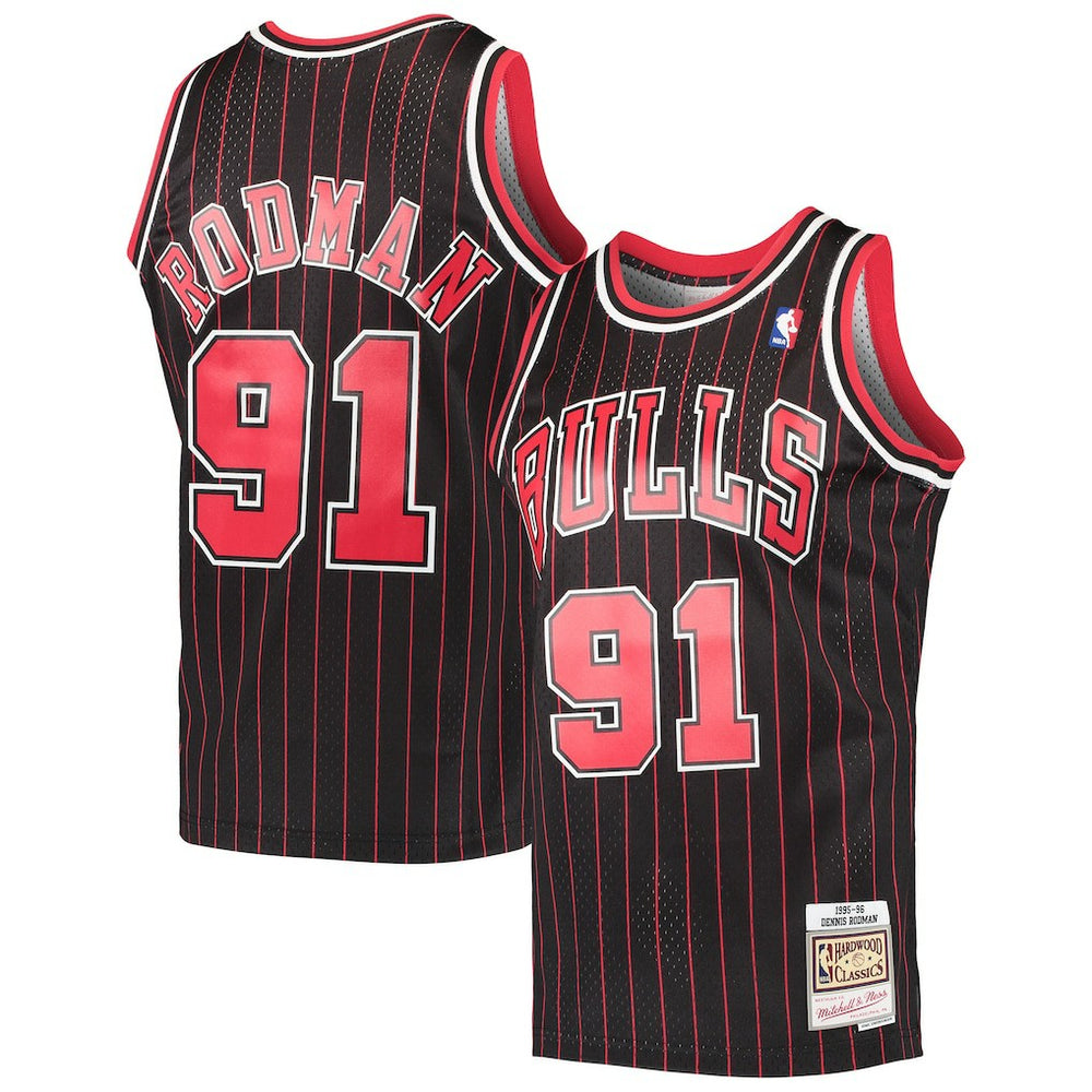 Dennis Rodman Chicago Bulls Hardwood Classics Swingman Jersey Black - Mitchell & Ness