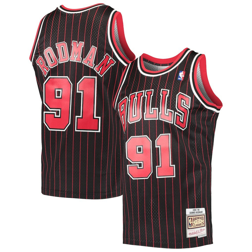 Dennis Rodman Chicago Bulls Hardwood Classics Swingman Jersey Black - Mitchell & Ness