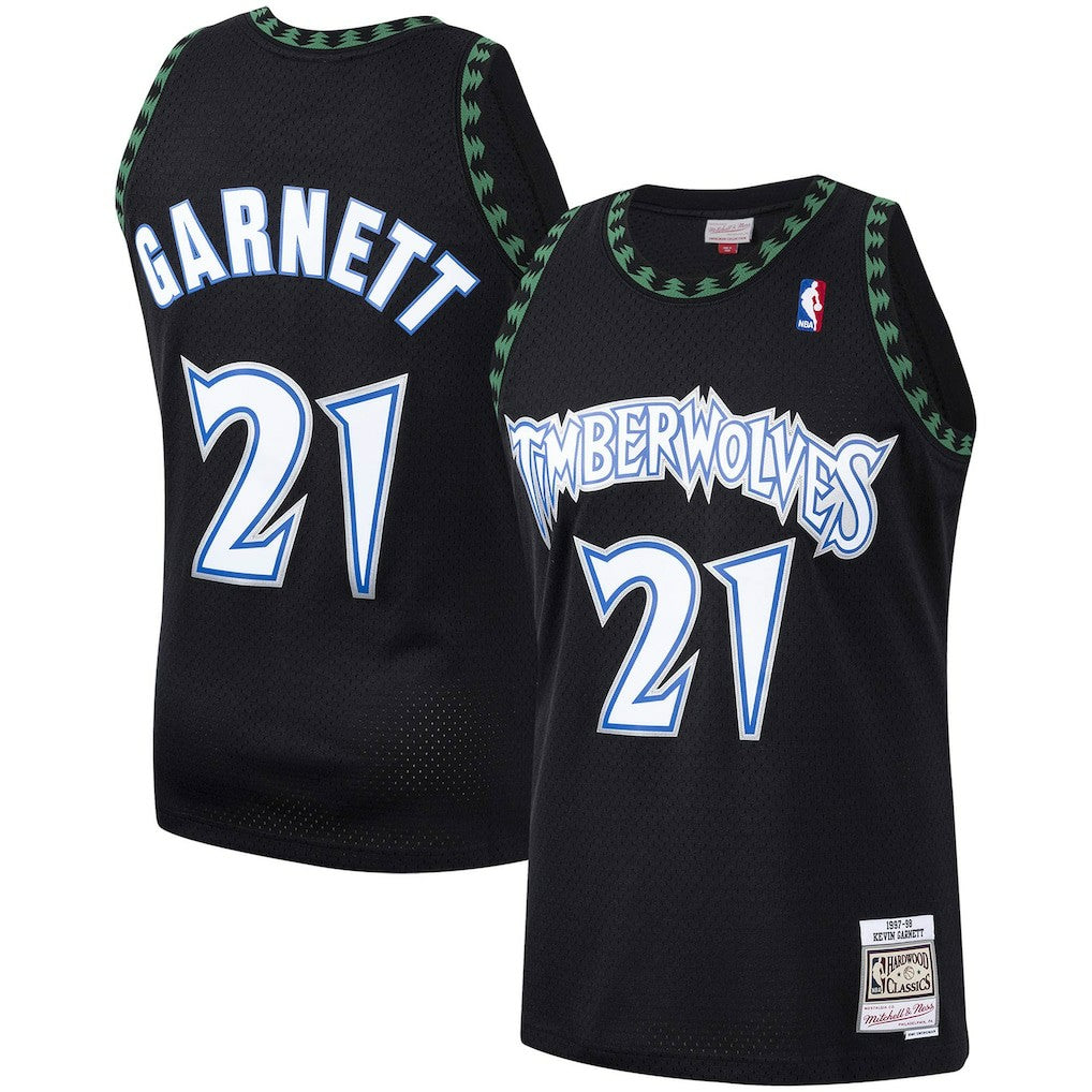 Kevin Garnett Minnesota Timberwolves Hardwood Classics Swingman Jersey Black - Mitchell & Ness
