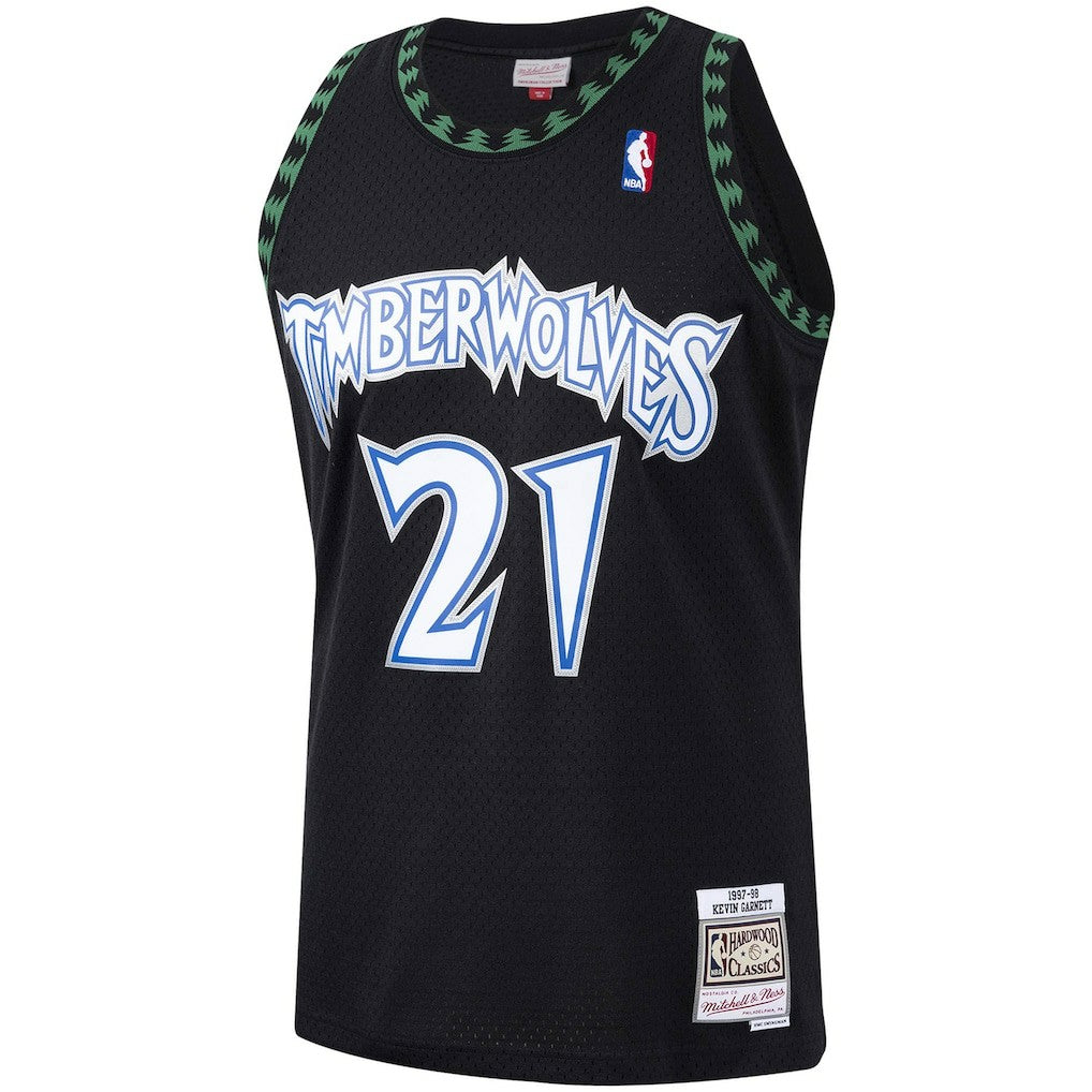 Kevin Garnett Minnesota Timberwolves Hardwood Classics Swingman Jersey Black - Mitchell & Ness