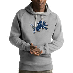 Detroit Lions Antigua Victory Pullover Hoodie - Heather Gray Hoodies