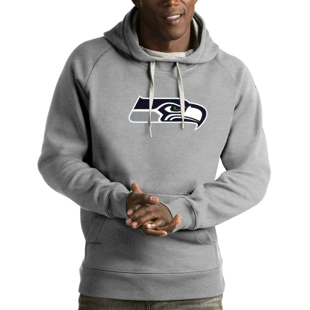 Seattle Seahawks Antigua Victory Pullover Hoodie - Heather Gray Hoodies