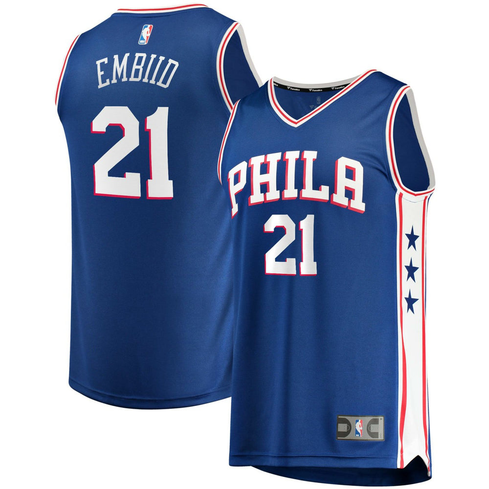 Joel Embiid Philadelphia 76ers Fast Break Replica Player Jersey Icon Edition Royal - Fanatics