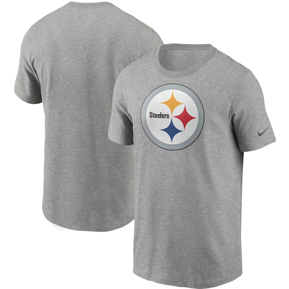 Pittsburgh Steelers Primetime Logo Essential T-Shirt - Heather Gray T-shirts