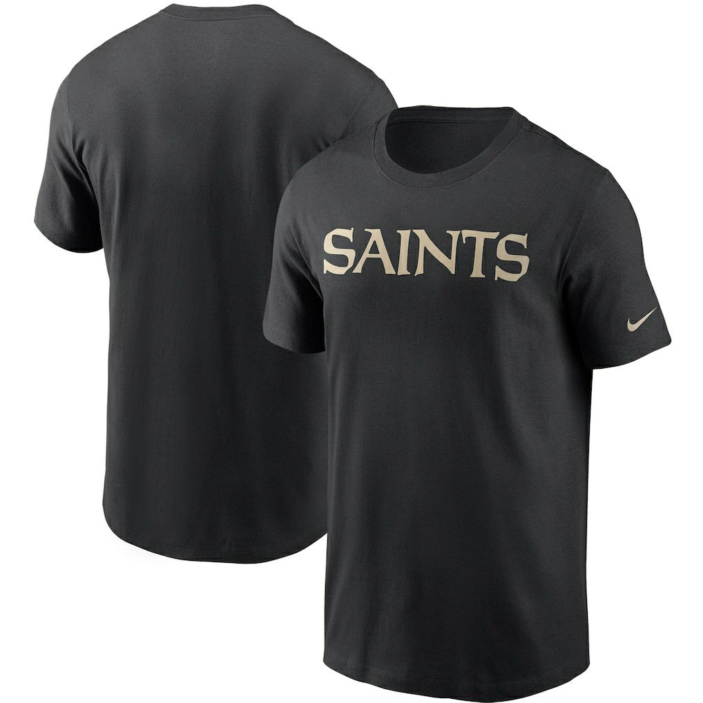 New Orleans Saints Team Wordmark T-Shirt - Black T-shirts