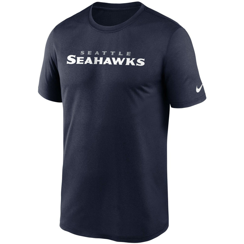 Seattle Seahawks Wordmark Legend Performance T-Shirt - College Navy T-shirts