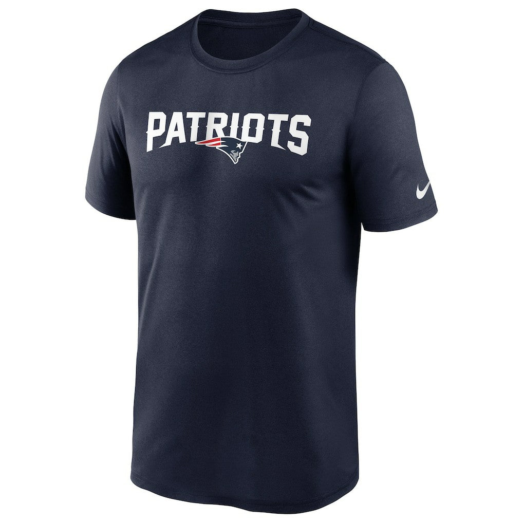 New England Patriots Wordmark Legend Performance T-Shirt - Navy T-shirts