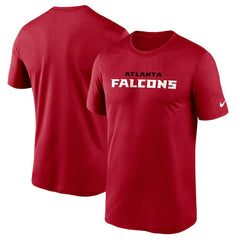 Atlanta Falcons Wordmark Legend Performance T-Shirt - Red T-shirts