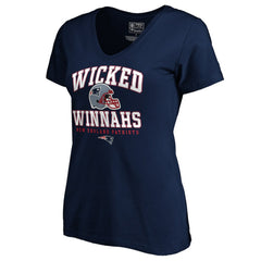 New England Patriots Women's Hometown Refresh V-Neck T-Shirt - Navy T-shirts
