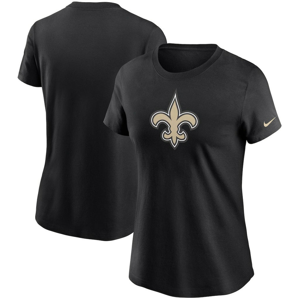 New Orleans Saints Women's Logo Essential T-Shirt - Black T-shirts