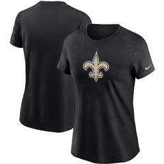 New Orleans Saints Women's Logo Essential T-Shirt - Black T-shirts