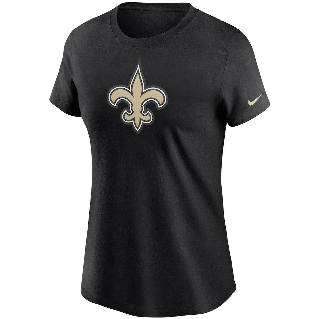New Orleans Saints Women's Logo Essential T-Shirt - Black T-shirts