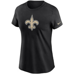 New Orleans Saints Women's Logo Essential T-Shirt - Black T-shirts