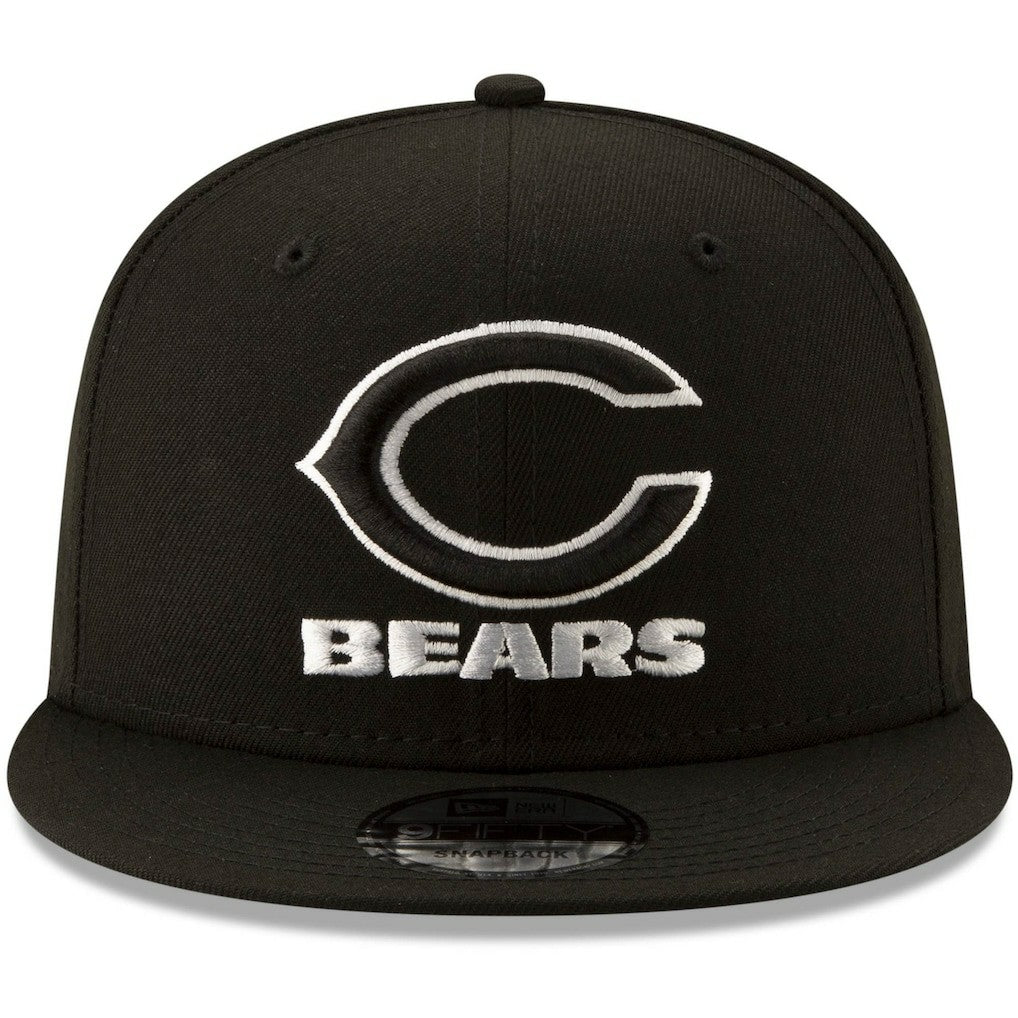 Chicago Bears New Era B-Dub 9FIFTY Adjustable Snapback Hat - Black Hats