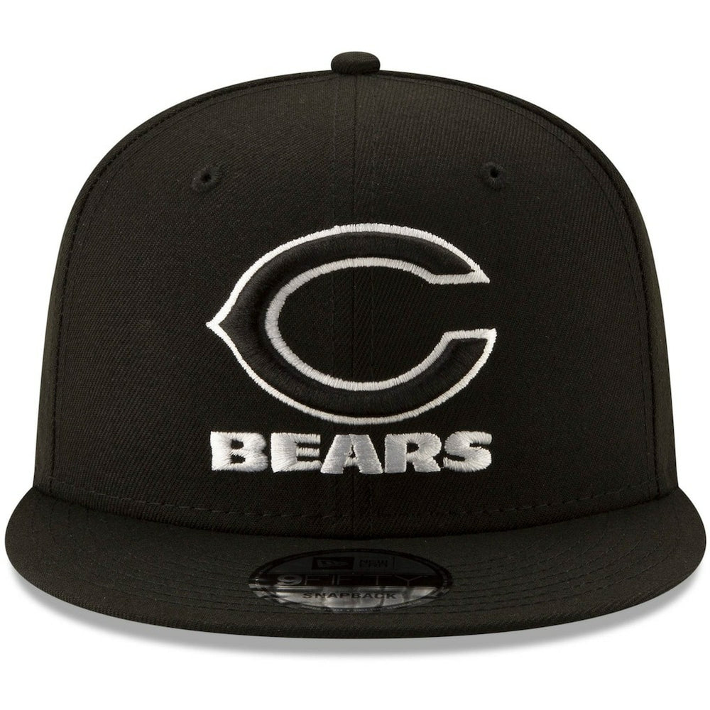 Chicago Bears New Era B-Dub 9FIFTY Adjustable Snapback Hat - Black Hats